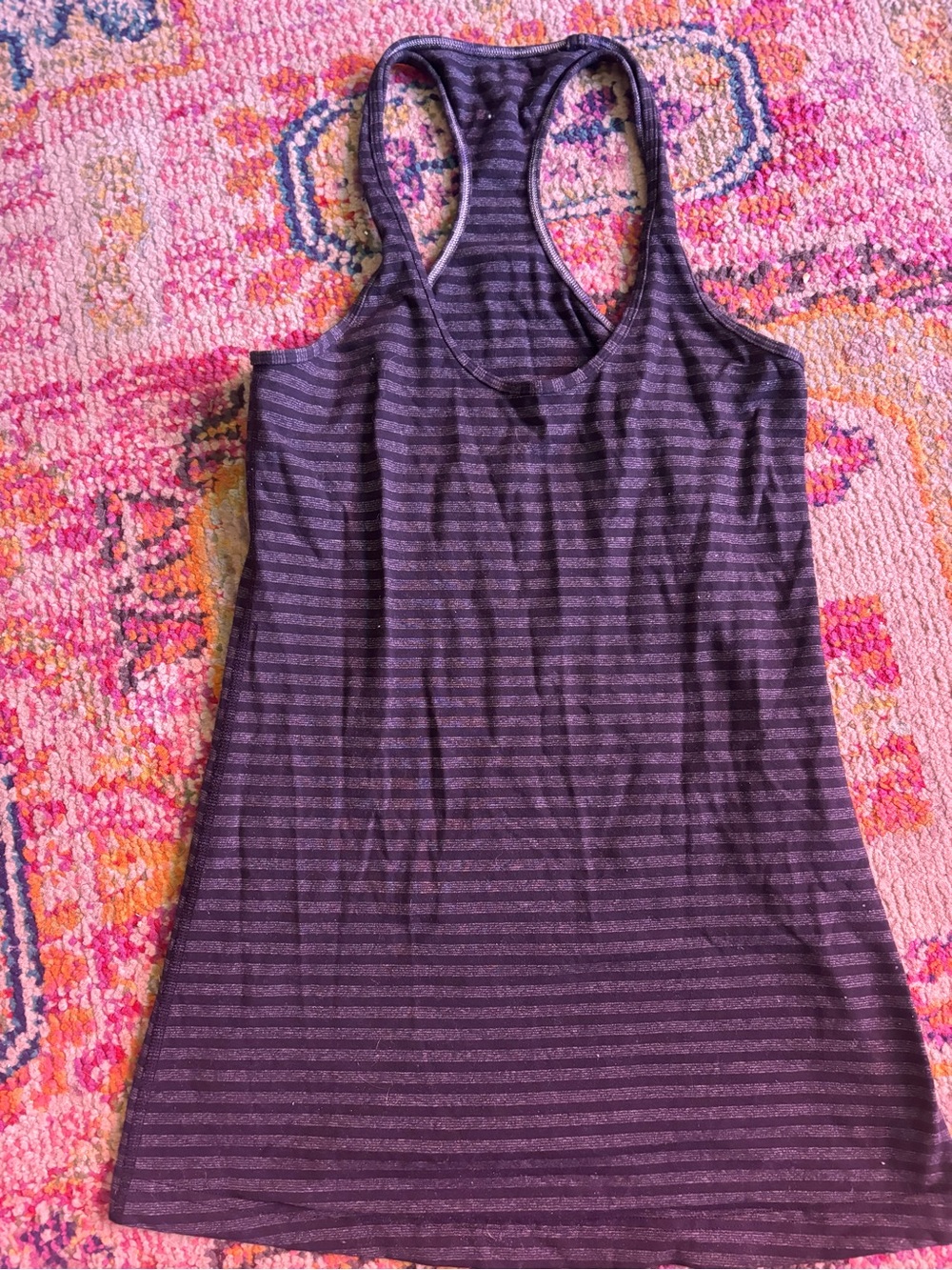 Lululemon Heathered Striped Racerback Activewear Tank Top Small